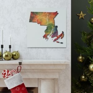 Massachusetts Canvas Gallery Wraps &#8211; Massachusetts Living Room Home Office Wall Decor Canvas Art &#8211; Housewarming Gifts &#8211; MA New Home Gifts