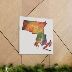 Massachusetts Canvas Gallery Wraps &#8211; Massachusetts Living Room Home Office Wall Decor Canvas Art &#8211; Housewarming Gifts &#8211; MA New Home Gifts