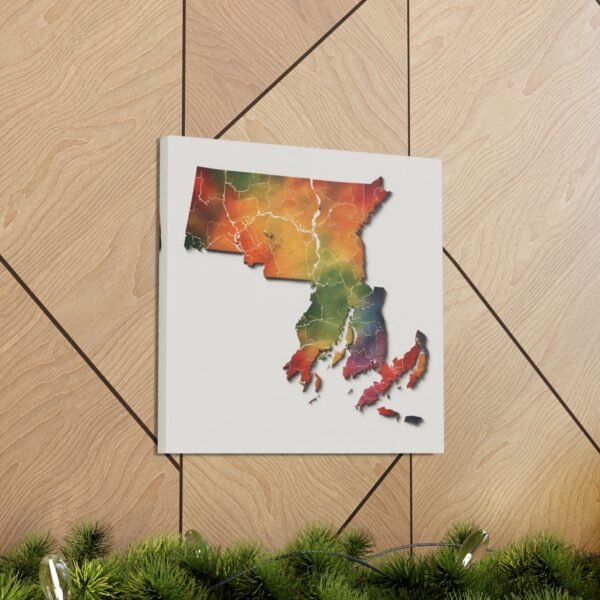 Massachusetts Canvas Gallery Wraps &#8211; Massachusetts Living Room Home Office Wall Decor Canvas Art &#8211; Housewarming Gifts &#8211; MA New Home Gifts