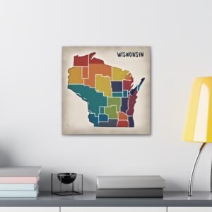 Wisconsin Canvas Gallery Wraps &#8211; Wisconsin Office Living Room Wall Decor Bedroom Home Canvas Art &#8211; Housewarming Gifts &#8211; WI New Home Gifts