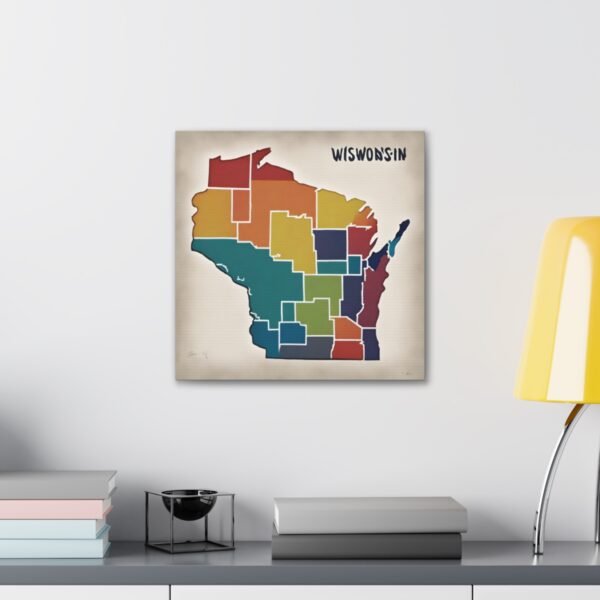 Wisconsin Canvas Gallery Wraps &#8211; Wisconsin Office Living Room Wall Decor Bedroom Home Canvas Art &#8211; Housewarming Gifts &#8211; WI New Home Gifts