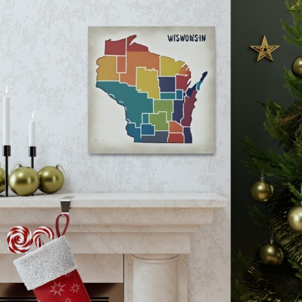 Wisconsin Canvas Gallery Wraps &#8211; Wisconsin Office Living Room Wall Decor Bedroom Home Canvas Art &#8211; Housewarming Gifts &#8211; WI New Home Gifts