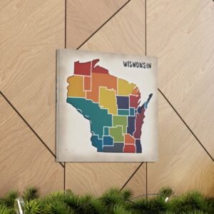 Wisconsin Canvas Gallery Wraps &#8211; Wisconsin Office Living Room Wall Decor Bedroom Home Canvas Art &#8211; Housewarming Gifts &#8211; WI New Home Gifts