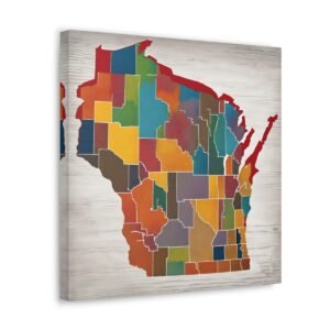Wisconsin Canvas Gallery Wraps &#8211; Wisconsin Office Living Room Bedroom Wall Decor Home Canvas Art &#8211; Housewarming Gifts &#8211; WI New Home Gifts