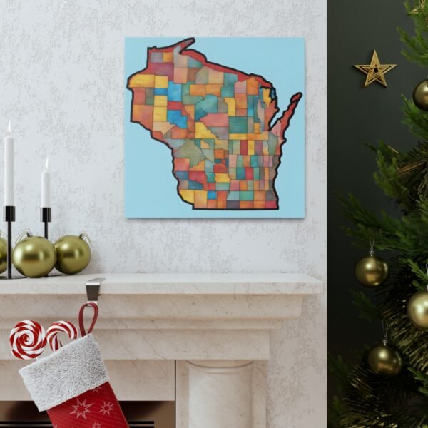 Wisconsin Canvas Gallery Wraps &#8211; Wisconsin Office Bedroom Living Room Wall Decor Home Canvas Art &#8211; Housewarming Gifts &#8211; WI New Home Gifts