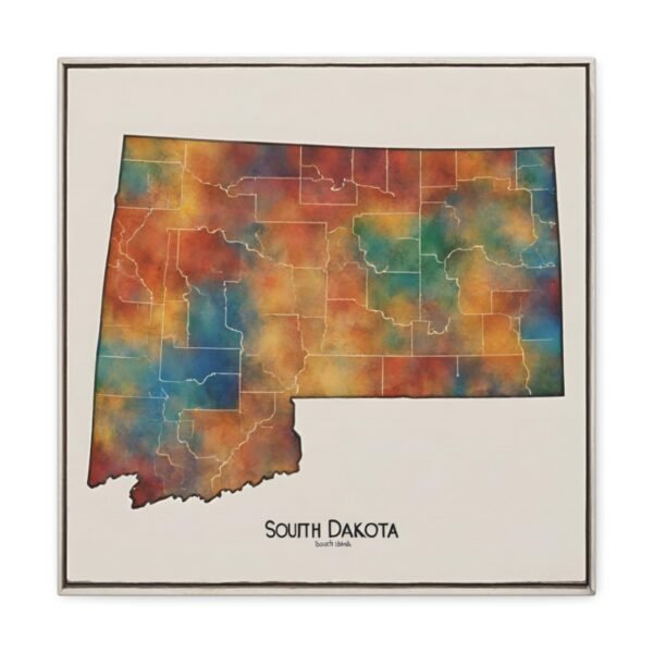 South Dakota Canvas Gallery Wraps &#8211; South Dakota Living Room Wall Decor Bedroom Office  Home Canvas Art &#8211; Housewarming Gifts &#8211; SD Home Gifts