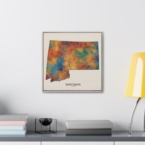 South Dakota Canvas Gallery Wraps &#8211; South Dakota Living Room Wall Decor Bedroom Office  Home Canvas Art &#8211; Housewarming Gifts &#8211; SD Home Gifts