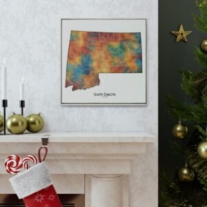 South Dakota Canvas Gallery Wraps &#8211; South Dakota Living Room Wall Decor Bedroom Office  Home Canvas Art &#8211; Housewarming Gifts &#8211; SD Home Gifts