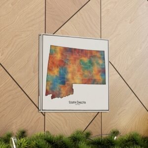 South Dakota Canvas Gallery Wraps &#8211; South Dakota Living Room Wall Decor Bedroom Office  Home Canvas Art &#8211; Housewarming Gifts &#8211; SD Home Gifts