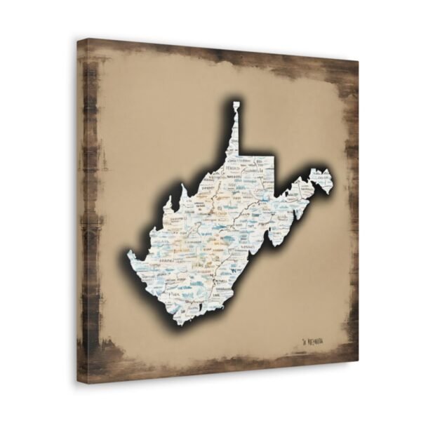 West Virginia Canvas Gallery Wraps &#8211; West Virginia Bedroom Living Room Wall Decor Office  Home Canvas Art &#8211; Housewarming Gifts &#8211; WV Gifts