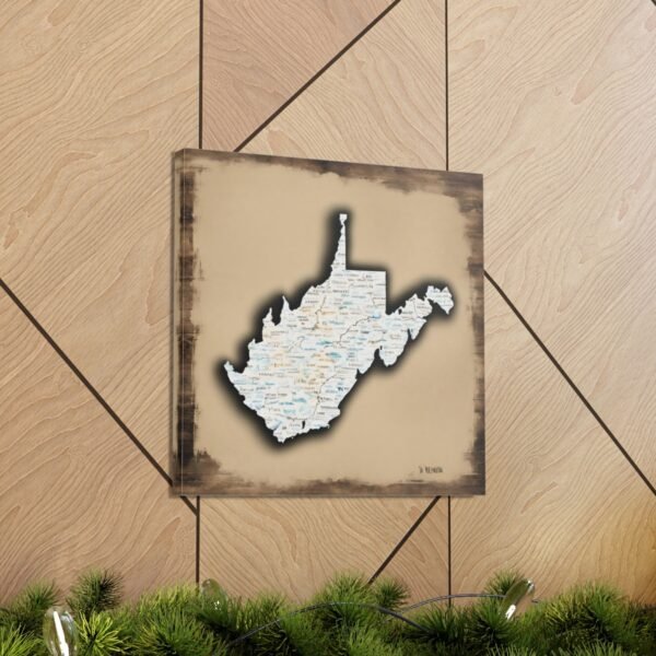 West Virginia Canvas Gallery Wraps &#8211; West Virginia Bedroom Living Room Wall Decor Office  Home Canvas Art &#8211; Housewarming Gifts &#8211; WV Gifts