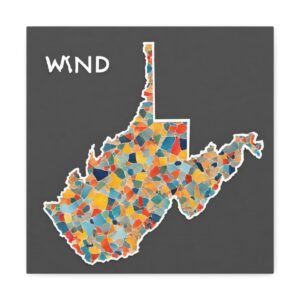 West Virginia Canvas Gallery Wraps &#8211; West Virginia Living Room Wall Decor Bedroom Office  Home Canvas Art &#8211; Housewarming Gifts &#8211; WV Gifts