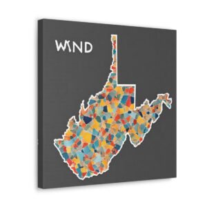 West Virginia Canvas Gallery Wraps &#8211; West Virginia Living Room Wall Decor Bedroom Office  Home Canvas Art &#8211; Housewarming Gifts &#8211; WV Gifts