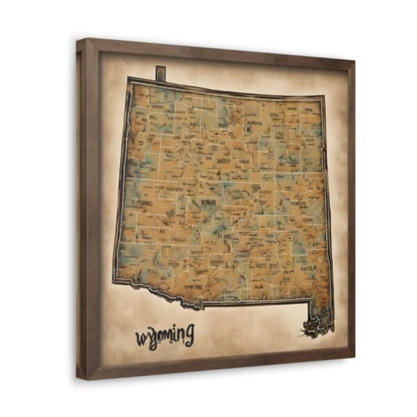 Wyoming Canvas Gallery Wraps &#8211; Wyoming Bedroom Living Room Office Wall Decor Home Canvas Art &#8211; Housewarming Gifts &#8211; WY New Home Gifts