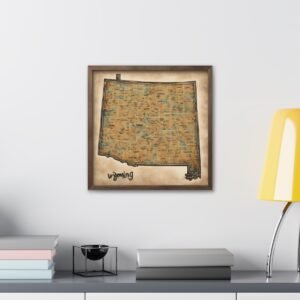 Wyoming Canvas Gallery Wraps &#8211; Wyoming Bedroom Living Room Office Wall Decor Home Canvas Art &#8211; Housewarming Gifts &#8211; WY New Home Gifts