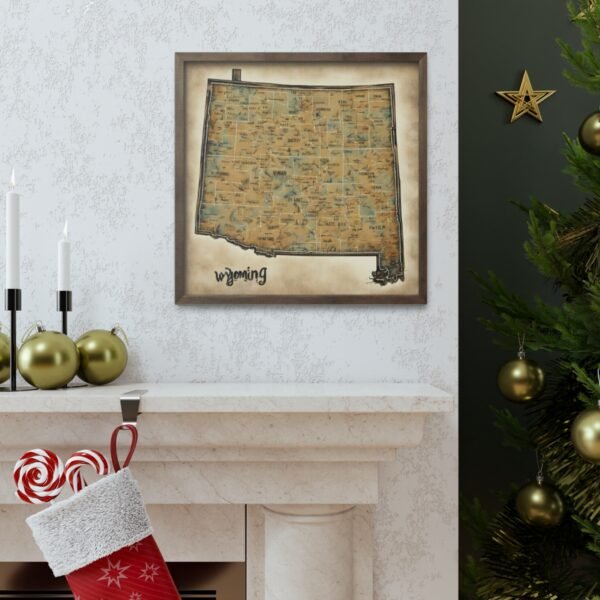 Wyoming Canvas Gallery Wraps &#8211; Wyoming Bedroom Living Room Office Wall Decor Home Canvas Art &#8211; Housewarming Gifts &#8211; WY New Home Gifts