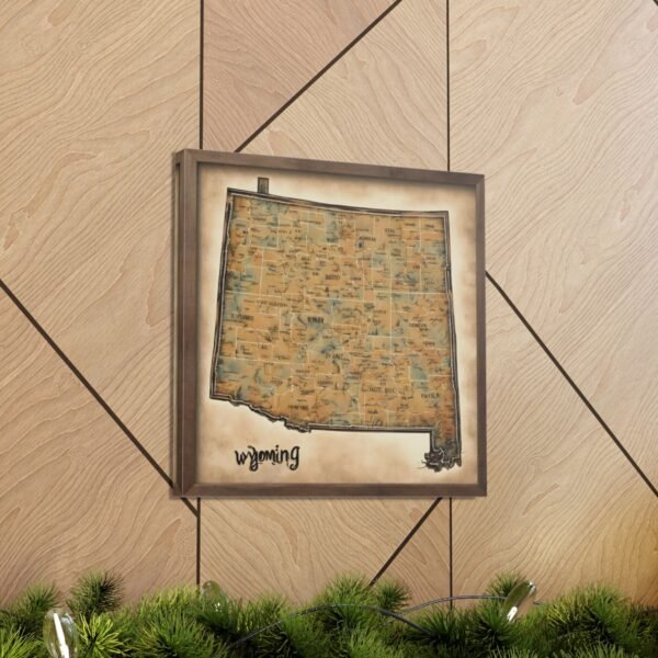 Wyoming Canvas Gallery Wraps &#8211; Wyoming Bedroom Living Room Office Wall Decor Home Canvas Art &#8211; Housewarming Gifts &#8211; WY New Home Gifts
