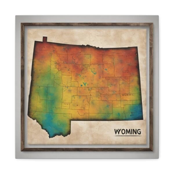 Wyoming Canvas Gallery Wraps &#8211; Wyoming Bedroom Office Living Room Wall Decor Home Canvas Art &#8211; Housewarming Gifts &#8211; WY New Home Gifts