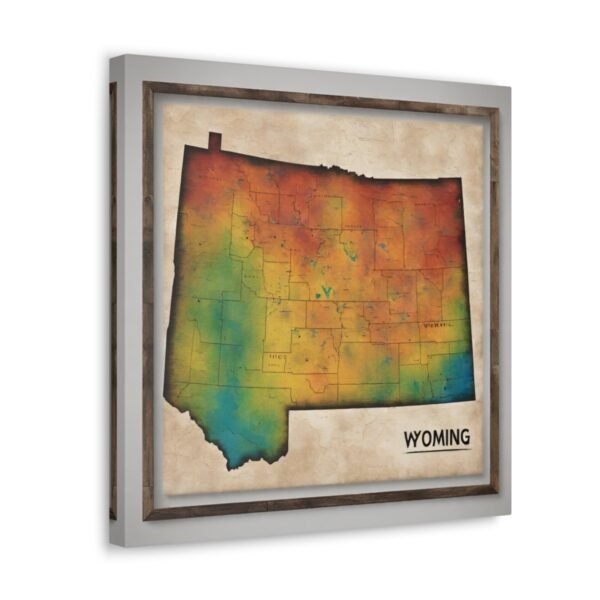 Wyoming Canvas Gallery Wraps &#8211; Wyoming Bedroom Office Living Room Wall Decor Home Canvas Art &#8211; Housewarming Gifts &#8211; WY New Home Gifts