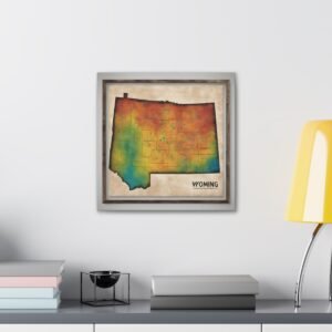 Wyoming Canvas Gallery Wraps &#8211; Wyoming Bedroom Office Living Room Wall Decor Home Canvas Art &#8211; Housewarming Gifts &#8211; WY New Home Gifts