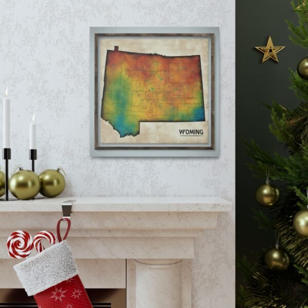 Wyoming Canvas Gallery Wraps &#8211; Wyoming Bedroom Office Living Room Wall Decor Home Canvas Art &#8211; Housewarming Gifts &#8211; WY New Home Gifts