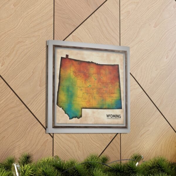 Wyoming Canvas Gallery Wraps &#8211; Wyoming Bedroom Office Living Room Wall Decor Home Canvas Art &#8211; Housewarming Gifts &#8211; WY New Home Gifts