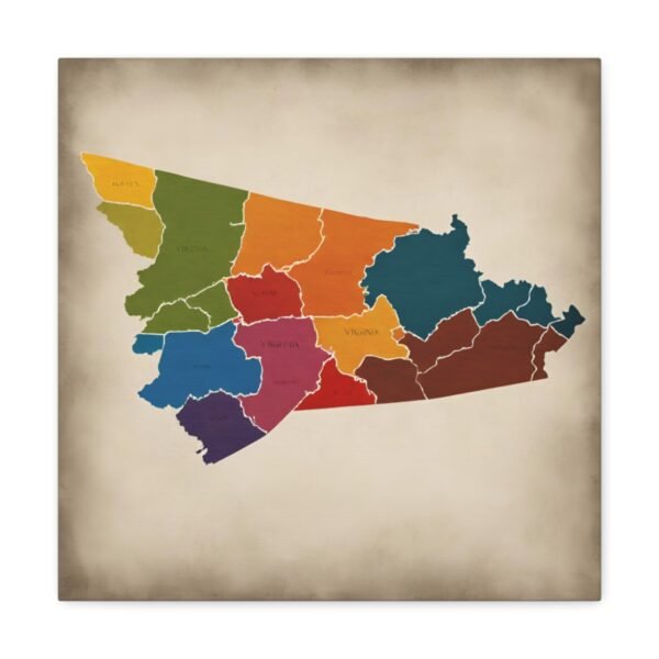 Virginia Canvas Gallery Wraps &#8211; Virginia Bedroom Office Living Room Wall Decor Home Canvas Art &#8211; Housewarming Gifts &#8211; VA New Home Gifts