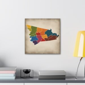 Virginia Canvas Gallery Wraps &#8211; Virginia Bedroom Office Living Room Wall Decor Home Canvas Art &#8211; Housewarming Gifts &#8211; VA New Home Gifts