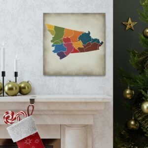 Virginia Canvas Gallery Wraps &#8211; Virginia Bedroom Office Living Room Wall Decor Home Canvas Art &#8211; Housewarming Gifts &#8211; VA New Home Gifts