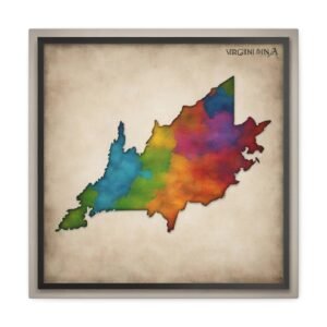 Virginia Canvas Gallery Wraps &#8211; Virginia Bedroom Living Room Office Wall Decor Home Canvas Art &#8211; Housewarming Gifts &#8211; VA New Home Gifts