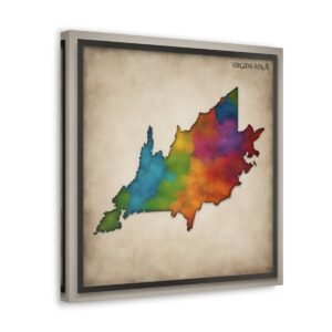 Virginia Canvas Gallery Wraps &#8211; Virginia Bedroom Living Room Office Wall Decor Home Canvas Art &#8211; Housewarming Gifts &#8211; VA New Home Gifts