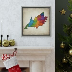 Virginia Canvas Gallery Wraps &#8211; Virginia Bedroom Living Room Office Wall Decor Home Canvas Art &#8211; Housewarming Gifts &#8211; VA New Home Gifts