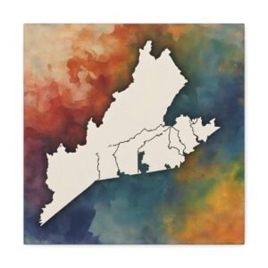 Virginia Canvas Gallery Wraps &#8211; Virginia Living Room Bedroom Office Wall Decor Home Canvas Art &#8211; Housewarming Gifts &#8211; VA New Home Gifts