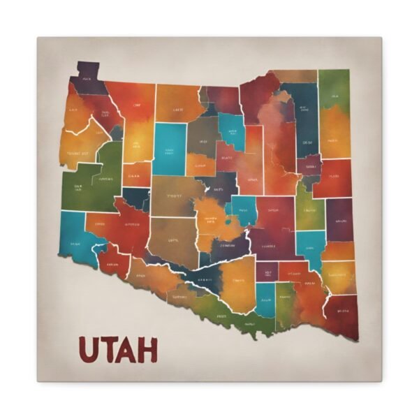 Utah Canvas Gallery Wraps &#8211; Utah Living Room Office Bedroom Wall Decor Home Canvas Art &#8211; Housewarming Gifts &#8211; UT New Home Gifts