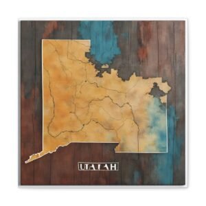 Utah Canvas Gallery Wraps &#8211; Utah Living Room Bedroom Office Wall Decor Home Canvas Art &#8211; Housewarming Gifts &#8211; UT New Home Gifts