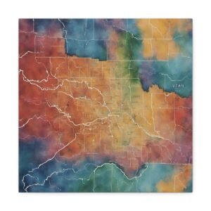 Utah Canvas Gallery Wraps &#8211; Utah Living Room Office Bedroom Wall Decor Home Canvas Art &#8211; Housewarming Gifts &#8211; UT New Home Gifts