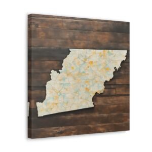 Tennessee Canvas Gallery Wraps &#8211; Tennessee Living Room Office Wall Decor Bedroom Home Canvas Art &#8211; Housewarming Gifts &#8211; TN New Home Gifts
