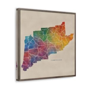 Tennessee Canvas Gallery Wraps &#8211; Tennessee Living Room Wall Decor Office Bedroom Home Canvas Art &#8211; Housewarming Gifts &#8211; TN New Home Gifts