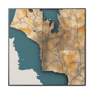 Washington Canvas Gallery Wraps &#8211; Washington Living Room Bedroom Office Wall Decor Home Canvas Art &#8211; Housewarming Gifts &#8211; WA New Home Gifts