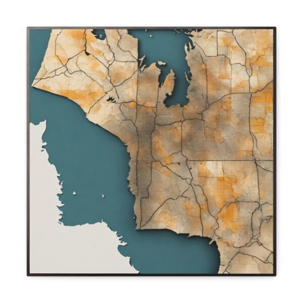 Washington Canvas Gallery Wraps &#8211; Washington Living Room Bedroom Office Wall Decor Home Canvas Art &#8211; Housewarming Gifts &#8211; WA New Home Gifts