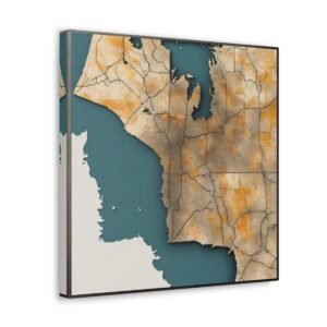 Washington Canvas Gallery Wraps &#8211; Washington Living Room Bedroom Office Wall Decor Home Canvas Art &#8211; Housewarming Gifts &#8211; WA New Home Gifts
