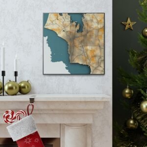 Washington Canvas Gallery Wraps &#8211; Washington Living Room Bedroom Office Wall Decor Home Canvas Art &#8211; Housewarming Gifts &#8211; WA New Home Gifts