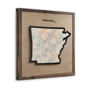 Arkansas Canvas Gallery Wraps &#8211; Arkansas Bedroom Home Office Living Room Wall Decor Canvas Art &#8211; Housewarming Gifts &#8211; AR New Home Gifts
