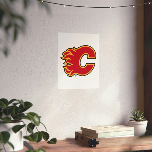 NHL Team Logos Calgary Flames Painting Bedroom Living Room Wall Art Décor Matte Vertical Posters