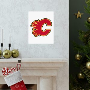 NHL Team Logos Calgary Flames Painting Bedroom Living Room Wall Art Décor Matte Vertical Posters