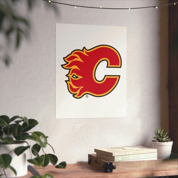 NHL Team Logos Calgary Flames Painting Bedroom Living Room Wall Art Décor Matte Vertical Posters