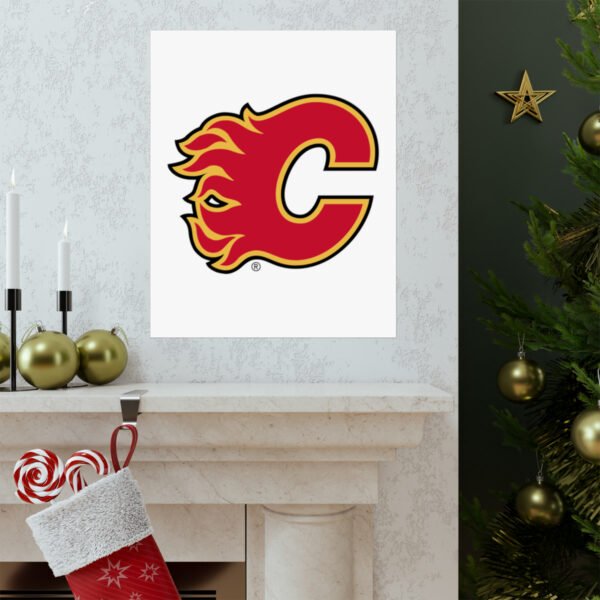 NHL Team Logos Calgary Flames Painting Bedroom Living Room Wall Art Décor Matte Vertical Posters