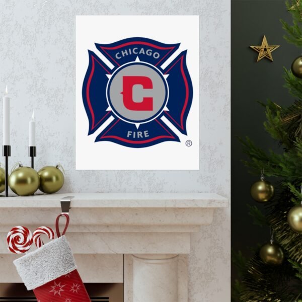 MLS Team Logos Chicago Fire FC Painting Bedroom Living Room Wall Art Décor Matte Vertical Posters
