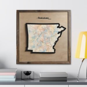 Arkansas Canvas Gallery Wraps &#8211; Arkansas Bedroom Home Office Living Room Wall Decor Canvas Art &#8211; Housewarming Gifts &#8211; AR New Home Gifts