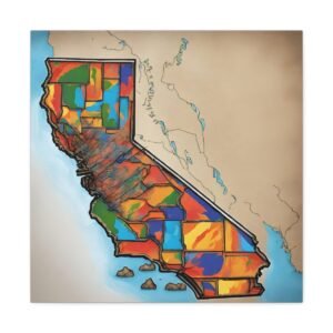 California Canvas Gallery Wraps &#8211; California Office Bedroom Home Living Room Wall Decor Canvas Art &#8211; Housewarming Gifts &#8211; CA New Home Gifts